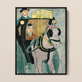 Man in Carriage - Edward Penfield Art Print / Canvas, 12x16’’ / 31x41cm / Black Frame, Posters Prints & Visual Artwork, Toby Leon