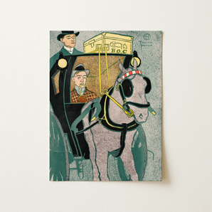 Man in Carriage - Edward Penfield Art Print / Canvas, Edward Penfield’s Man, Edward Penfield Art, Penfield Art Print, Edward Penfield’s,