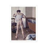 Man at His Bath - Gustave Caillebotte Nude Art Print, Nude Figure Bathtub Viewed