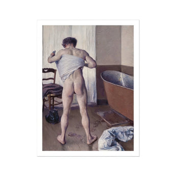 Man at His Bath - Gustave Caillebotte Nude Art Print, Nude Figure Bathtub Viewed