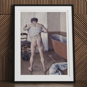Man at His Bath - Gustave Caillebotte Nude Art Print, Framed Painting Nude Figure Viewed