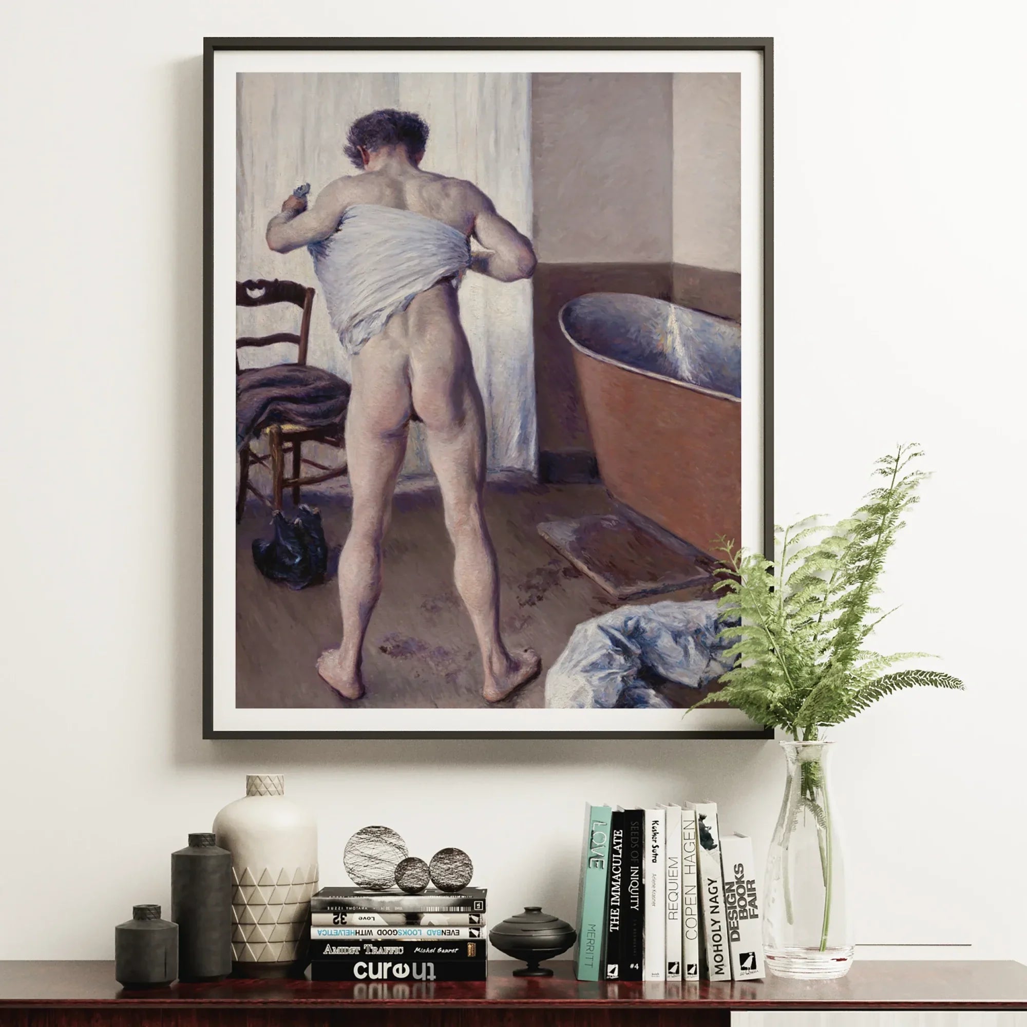 Man at His Bath - Gustave Caillebotte Nude Art Print Posters Prints & Visual Artwork