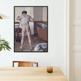 Man at His Bath - Gustave Caillebotte Nude Framed Canvas, Framed Artistic Photograph Nude Figure Bathtub