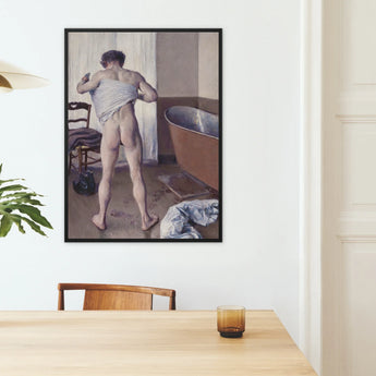 Man at His Bath - Gustave Caillebotte Nude Framed Canvas, Framed Artistic Photograph Nude Figure Bathtub