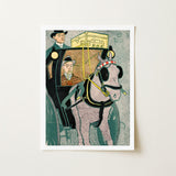 Man in Carriage - Edward Penfield Art Print / Canvas Penfield’s, Cuts, Flat Planes, Coachman Looms Prints