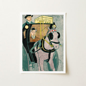Man in Carriage - Edward Penfield Art Print / Canvas Penfield’s, Cuts, Flat Planes, Coachman Looms Prints