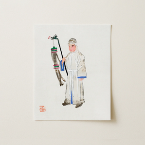Man in Mourning - Manchu Funereal Fashion Art Print / Canvas, 11x14’’ / 28x36cm / Unframed / no Border, Posters Prints & Visual Artwork,