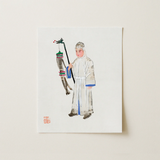 Man in Mourning - Manchu Funereal Fashion Art Print / Canvas, 11x14’’ / 28x36cm / Unframed / no Border, Posters Prints & Visual Artwork,