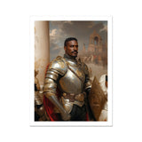 The General - Vintage Gay Military Art Print, Man Ornate Golden Armor Shield