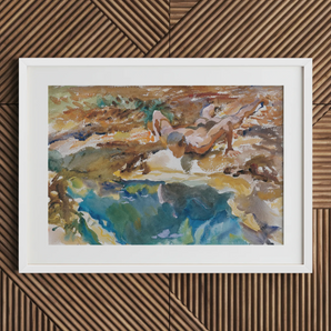 Man and Pool - John Singer Sargent Nude Art Print