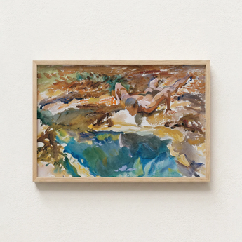 Watercolor Painting Light Wood Frame Nude Figure Push-ups John Singer Sargent, Exploding Conventional Notions, Early 20th-century Art