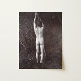 Man Posing Naked Holding Branch of a Tree - Edwin Nichol Fallaize Art Print / Canvas, 12x16’’ / 31x41cm / Unframed / no Border, Posters