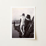 Man Posing Naked on a Rocky Outcrop - Edwin Nichol Fallaize Art Print / Canvas, Male Nude, Figure, Outdoor, Study Prints