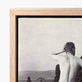 Man Posing Naked on a Rocky Outcrop - Edwin Nichol Fallaize Art Print / Canvas Light Wood-framed Black-and-white Photograph Shirtless, Male