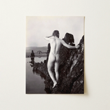 Man Posing Naked on a Rocky Outcrop - Edwin Nichol Fallaize Art Print / Canvas, 12x16’’ / 31x41cm / Unframed / no Border, Posters Prints &