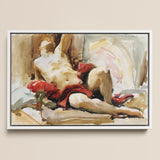 Man with Red Drapery - John Singer Sargent Art Print / Canvas, 18x12’’ / 46x31cm / White Frame, Posters Prints & Visual Artwork, Toby Leon