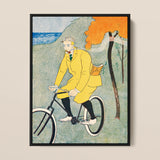 Man Riding Bicycle - Edward Penfield Art Print / Canvas, 12x16’’ / 31x41cm / Black Frame, Posters Prints & Visual Artwork, Toby Leon