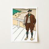 Man Smoking a Pipe - Edward Penfield Art Print / Canvas, Flat Color, Penfield’s, Studied Rural Ease, Fin-de-siècle Country Weekend, Gilded
