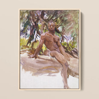 Man and Trees - John Singer Sargent Art Print / Canvas, 12x16’’ / 31x41cm / Natural Frame, Posters Prints & Visual Artwork, Toby Leon