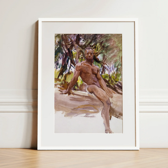 Man and Trees - John Singer Sargent Art Print / Canvas, 12x16’’ / 31x41cm / White Frame / Matboard, Posters Prints & Visual Artwork, Toby