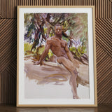 Man and Trees - John Singer Sargent Art Print / Canvas, John Singer Sargent, Singer Sargent Nude, Sargent Nude Art