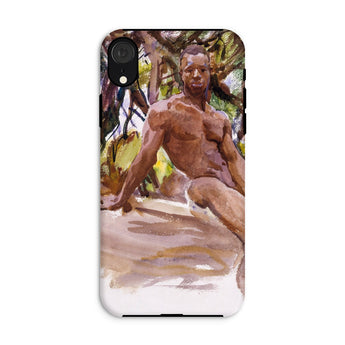 Man and Trees - John Singer Sargent Iphone Case, Xr / Matte, Phone Case Artistic Painting Nude Male Figure Seated
