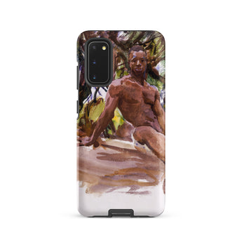 Man and Trees - John Singer Sargent Samsung Case, Galaxy S20 / Matte, Black Smartphone Case Painted Depiction Shirtless Man