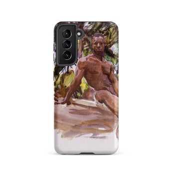 Man and Trees - John Singer Sargent Samsung Case, Galaxy S21 / Matte, White Smartphone Case Digital Painting Muscular Man