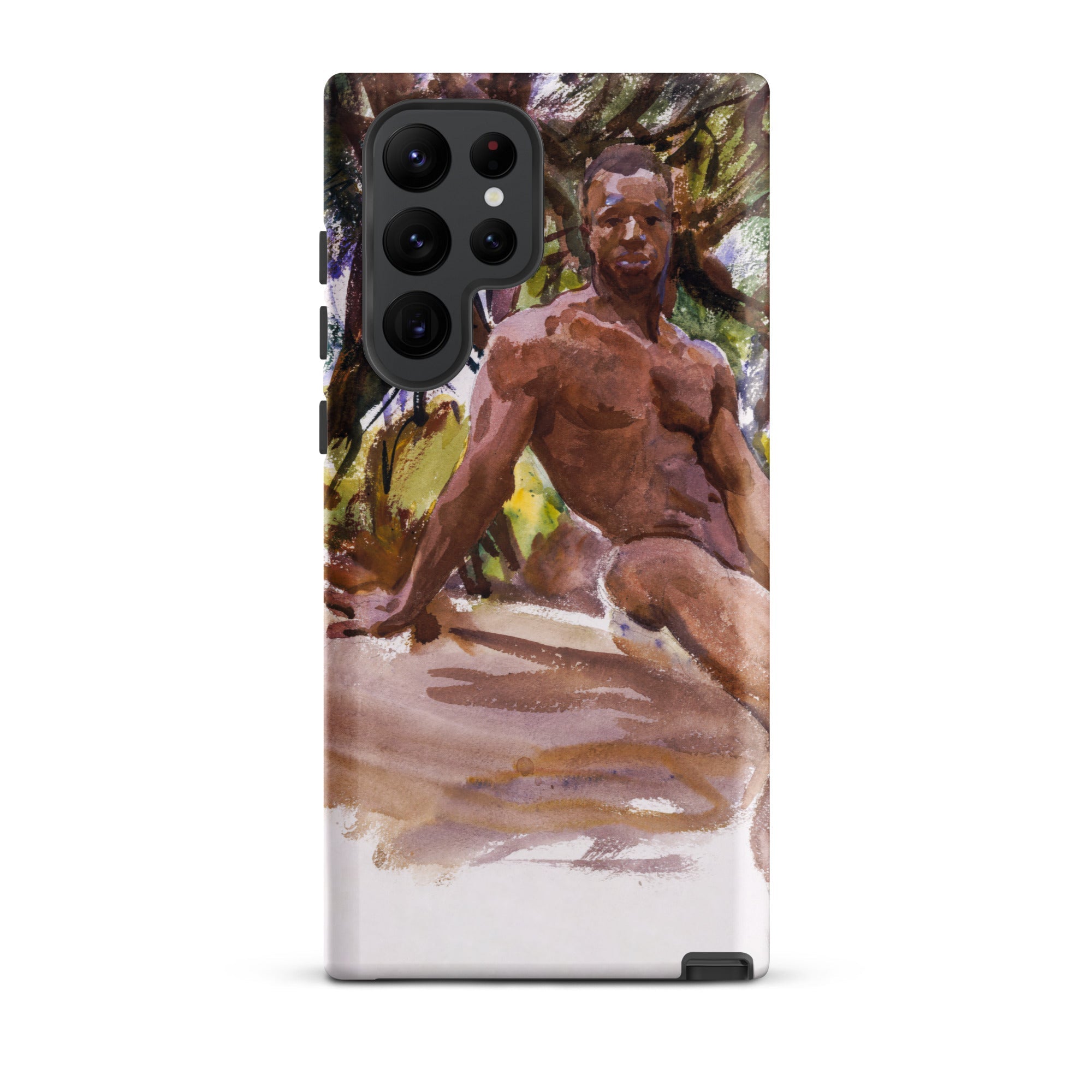 Man and Trees John Singer Sargent Samsung Case, Galaxy S22 Ultra / Matte, Smartphone Case Painted Depiction Shirtless Man
