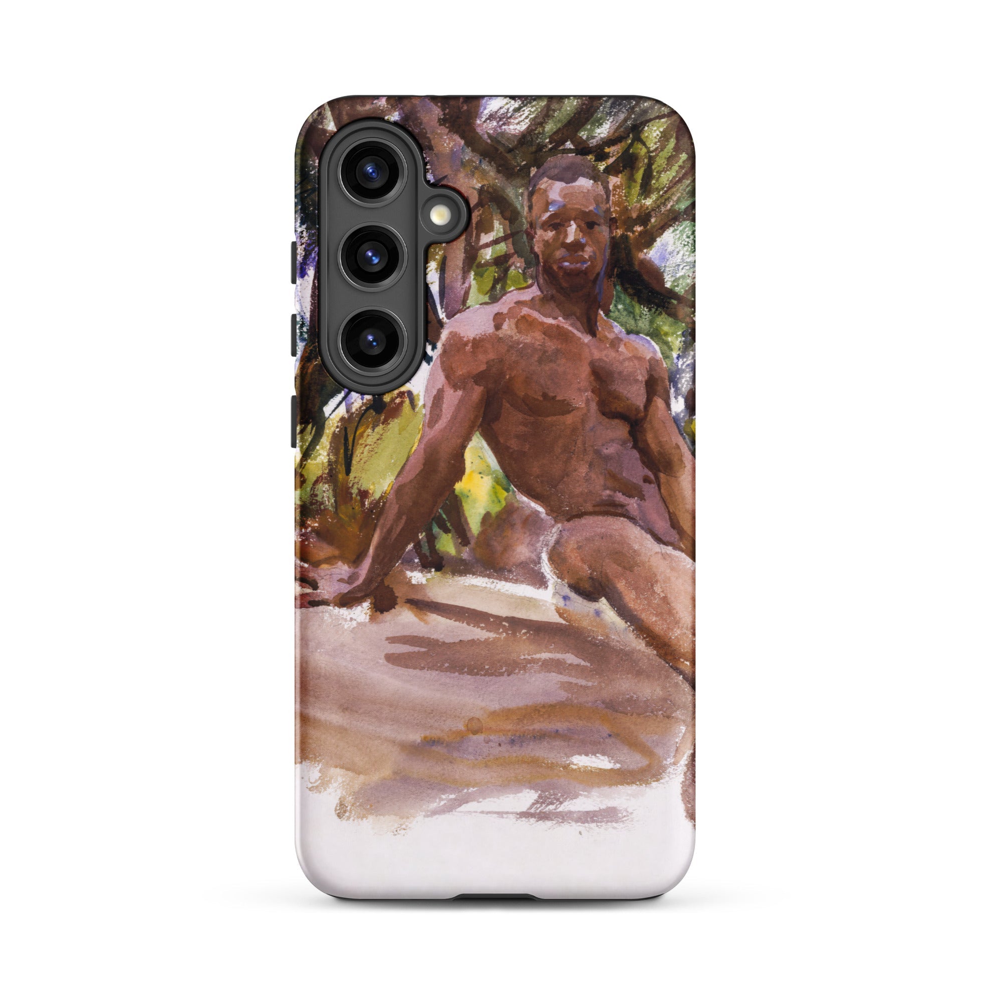 Man and Trees John Singer Sargent Samsung Case, Galaxy S24 Plus / Matte, White Smartphone Case Painting Shirtless Man