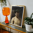Man Wearing Laurels - John Singer Sargent Art Print, Black White Portrait Photograph Gold Frame