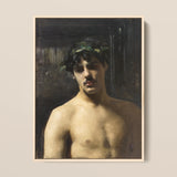 Man Wearing Laurels - John Singer Sargent Art Print / Canvas, 12x16’’ / 31x41cm / Natural Frame, Posters Prints & Visual Artwork, Toby Leon