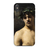 Man Wearing Laurels - John Singer Sargent Phone Case Iphone Xs / Matte Phone Case Classical Painting Young Man Laurel Wreath John Singer