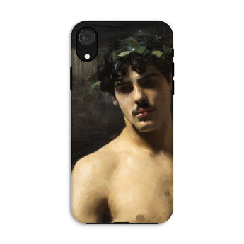 Man Wearing Laurels - John Singer Sargent Phone Case Iphone Xr / Matte Phone Case Classical Painting Young Man Dark Curly John Singer