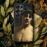 Man Wearing Laurels - John Singer Sargent Phone Case Black Phone Case Classical Painting Young Man Dark John Singer Sargent,