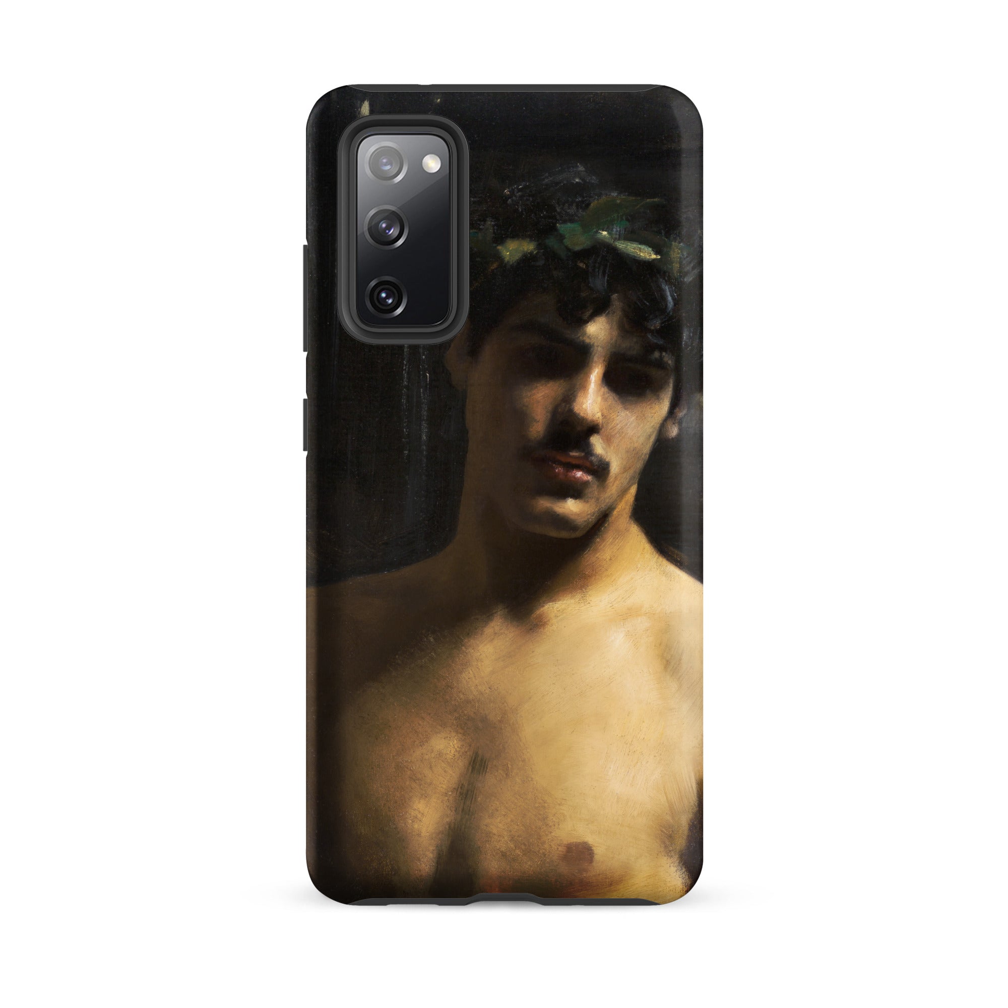 Man Wearing Laurels John Singer Sargent Samsung Case, Galaxy S20 Fe / Matte, Black Smartphone Case Classical Style Portrait Man Mustache
