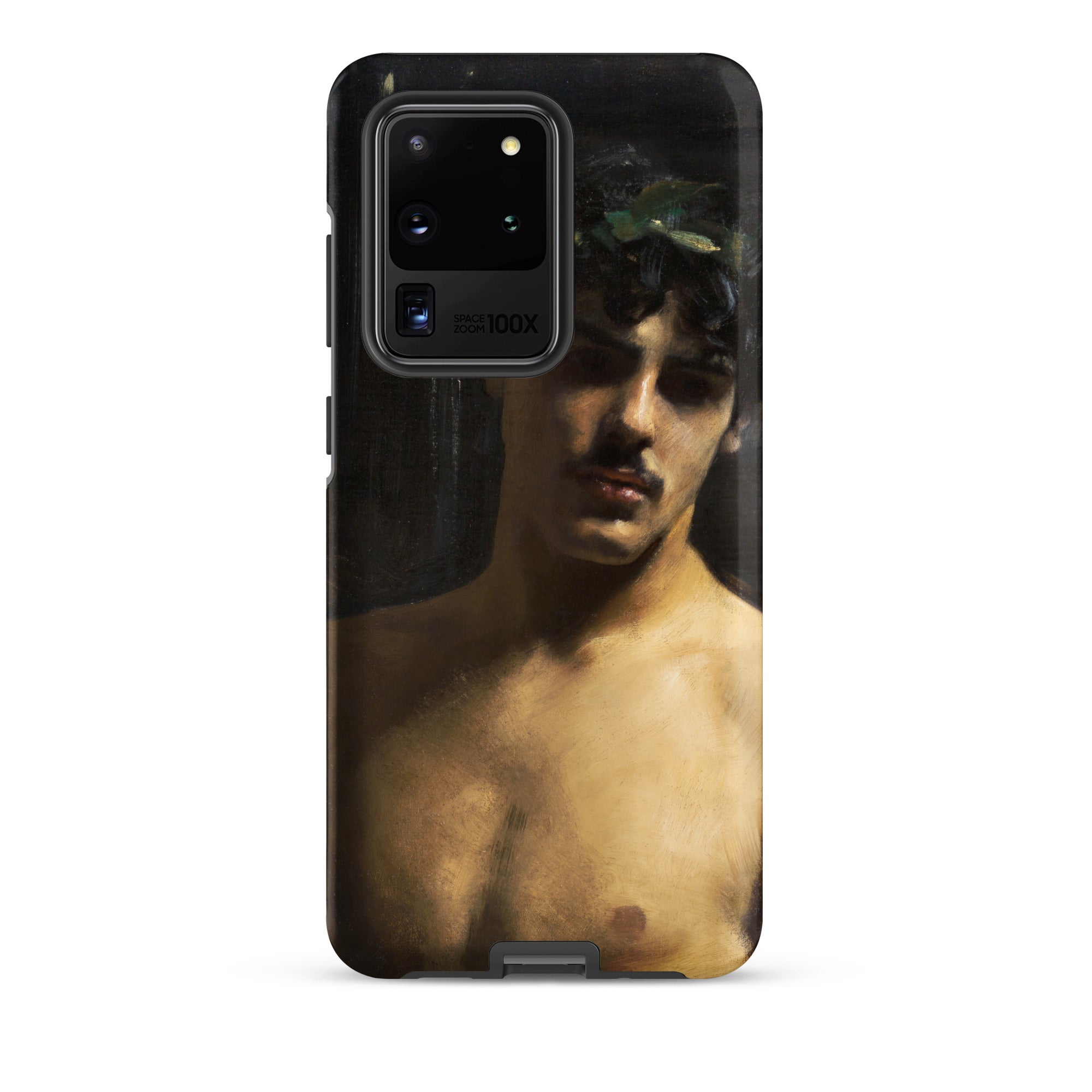 Man Wearing Laurels John Singer Sargent Samsung Case, Galaxy S20 Ultra / Matte, Black Smartphone Case Classical Painting Man’s Torso