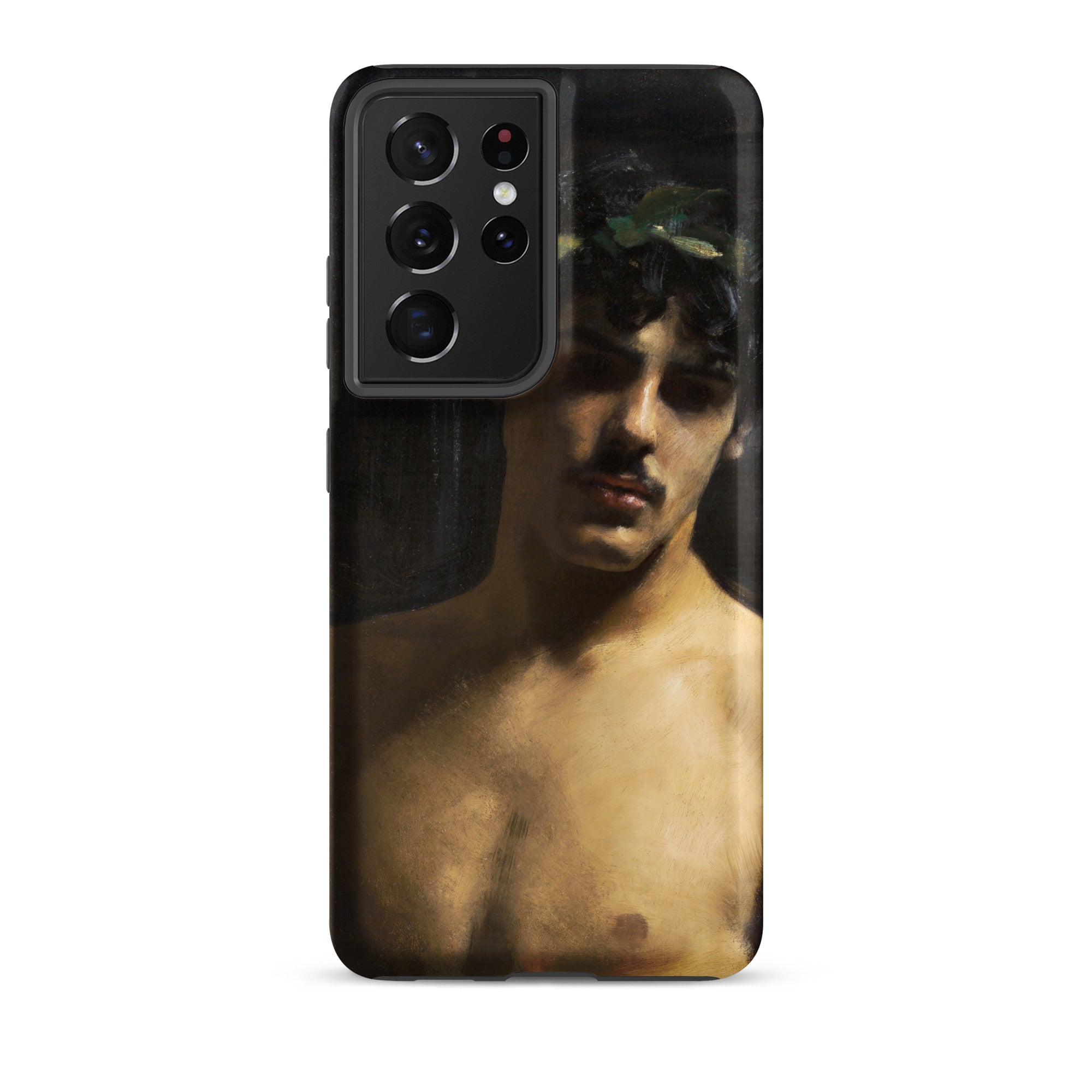Man Wearing Laurels John Singer Sargent Samsung Case, Galaxy S21 Ultra / Matte, Black Smartphone Case Painted Portrait Man Leafy Crown