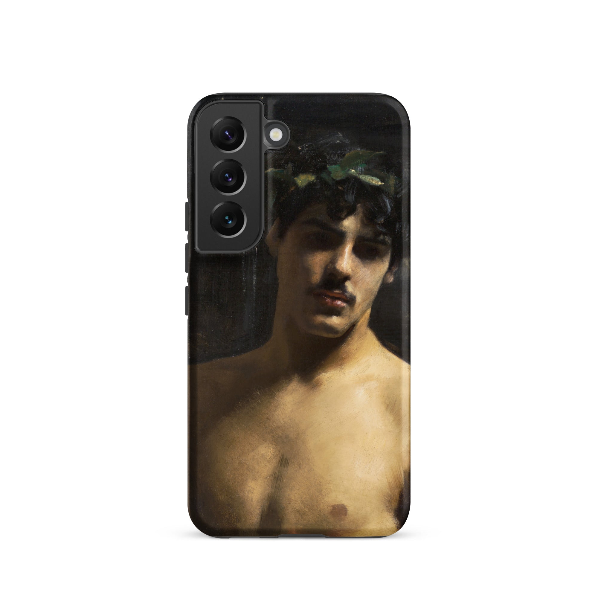 Man Wearing Laurels John Singer Sargent Samsung Case, Galaxy S22 / Matte, Black Smartphone Case Classical Style Portrait Man Leafy Crown