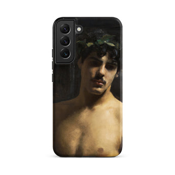 Man Wearing Laurels - John Singer Sargent Samsung Case, Galaxy S22 Plus / Matte, Black Phone Case Classical Painting Man Mustache Leafy