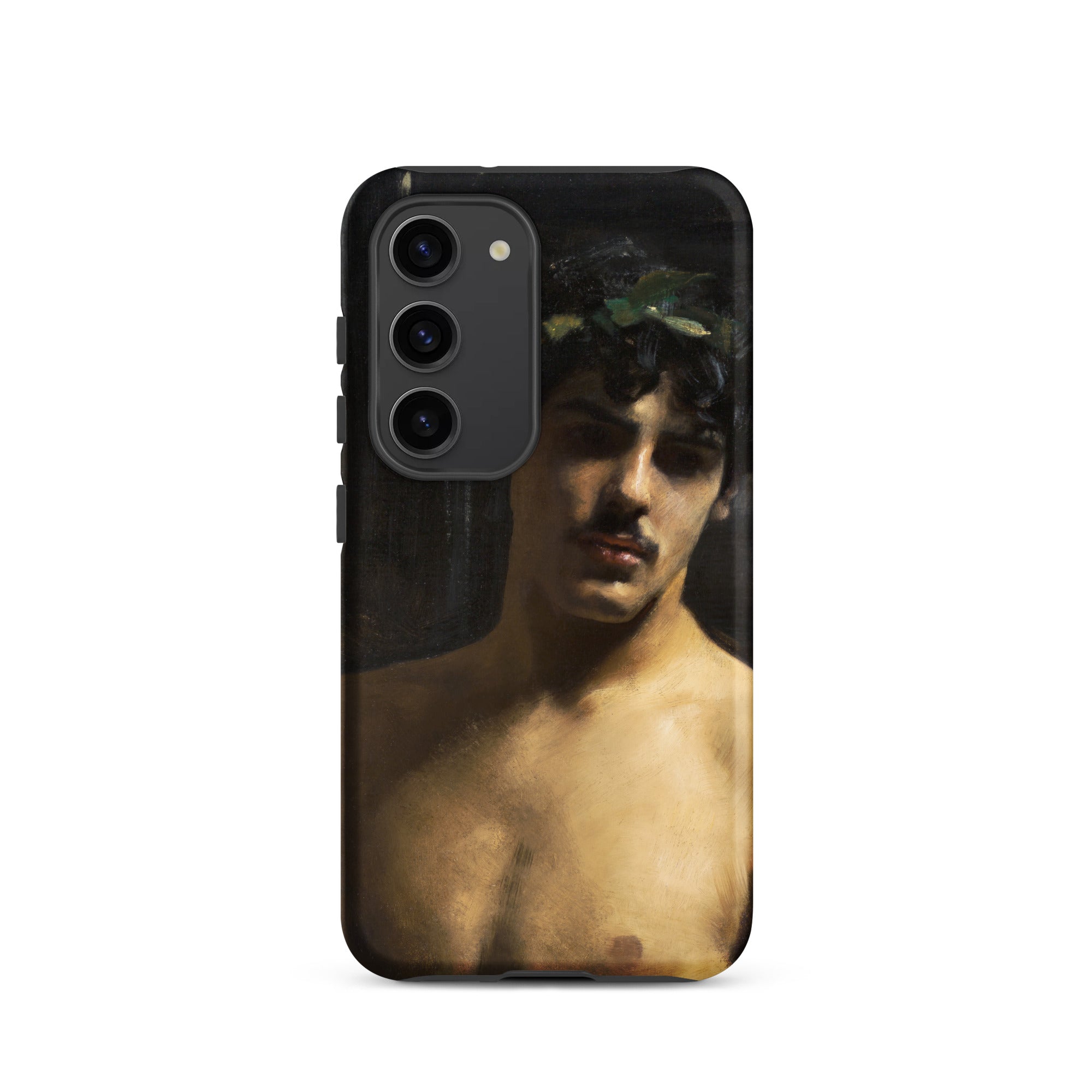 Man Wearing Laurels John Singer Sargent Samsung Case, Galaxy S23 / Matte, Black Smartphone Case Printed Man Leaf Crown