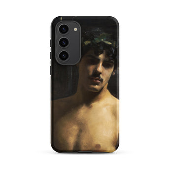 Man Wearing Laurels - John Singer Sargent Samsung Case, Galaxy S23 Plus / Matte, Black Smartphone Case Painted Portrait Man Leafy Crown