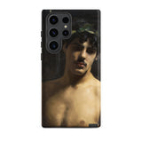 Man Wearing Laurels - John Singer Sargent Samsung Case, Galaxy S23 Ultra / Matte, Black Smartphone Case Painted Portrait Man Mustache Leafy