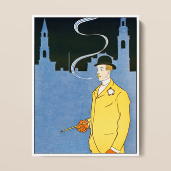 Man in Yellow Suit - Edward Penfield Art Print / Canvas, 12x16’’ / 31x41cm / White Frame, Posters Prints & Visual Artwork, Toby Leon