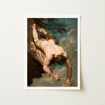 Manlius Hurled from the Rock - William Etty Art Print / Canvas Framed Reproduction Classical Painting Nude Male Figure Dynamic Etty’s