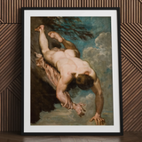 Manlius Hurled Rock art print by William Etty, framed