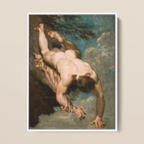 Manlius Hurled from the Rock - William Etty Art Print / Canvas, 12x16’’ / 31x41cm / White Frame, Posters Prints & Visual Artwork, Toby Leon