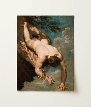 Classical Oil Painting Canvas Nude Male Figure Dynamic William Etty’s Dramatic, Marcus Manlius Capitolinus, Capitolinus’ Tragic Descent