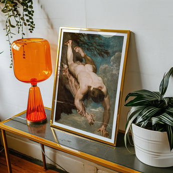 Manlius Hurled from the Rock - William Etty Art Print, Framed Classical Painting Figure Clouds