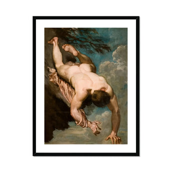 Manlius Hurled from the Rock - William Etty Art Print, Classical Painting Nude Figure Air